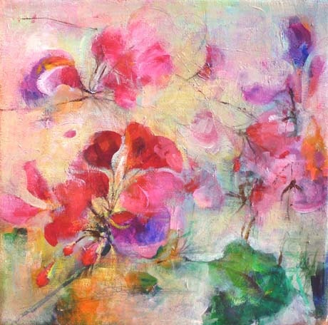 Reserwed for Jayn GERANIUM Original Abstract Painting on Stretched Canvas