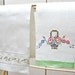 RESERVED FOR JUDY Vintage Guest Towels, 2, White Cotton Gauze, Green Band, Cross Stitch Flower Basket, Linen, Hem Stitch, Daisies