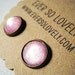 cotton candy summer - handmade light pink sparkly metallic nickel free round post earrings