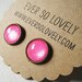 hot pink sparkle handmade metallic nickel free post brass earrings - summer love