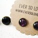 tiny summer nights and starry skies - handmade black dark purple sparkly metallic nickel free post earrings