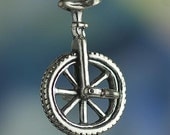 Unicycle Charm Sterling Silver Tricks Clown Fun One Wheeled Vehicle - jewelbecharmed Unicycle Charm Sterling Silver Tricks Clown Fun One Wheeled Vehicle - jewelbecharmed