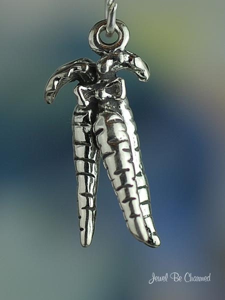 Carrots Charm Sterling Silver Vegetable Health Food or Carrot for Rabbits