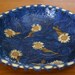 Daisy Flower Gourd Bowl, Blue Keepsake Dish, Jewelry Dish