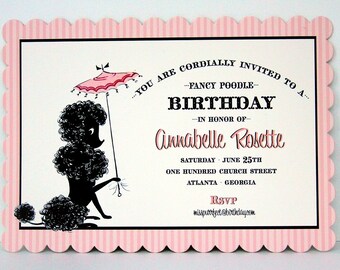 Invitation . Poodle with a Parasol Collection . by Loralee Lewis