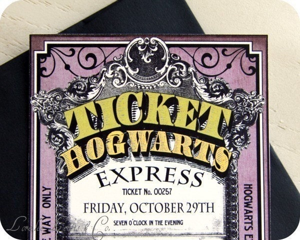 Invitation . Hogwarts Express Harry Potter Collection . by Loralee Lewis