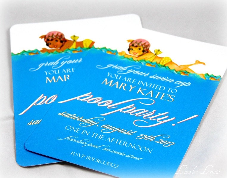 Invitation . Sweetie Swim Cap Collection . by Loralee Lewis