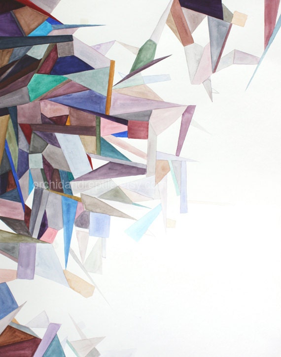 Crystalline Fragments --- 8 x 10 fine art print of an original gouache painting