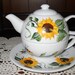 Mother's Day Tea for One Teapot Set Elegant Bee, Sunflower Design