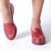 SALE // Rare Deadstock NOS Vintage 1940s WWII Cherry Red Dance She Oxfords Wedge Wedgie Pump with Perforated Upper