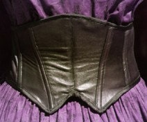 Victorian Edwardian Steampunk Wasp Waist Cincher in black leather