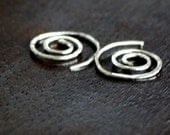African Tribal Ethnic Earring Spirals in 925 Sterling Silver Hammered Textured Handmade Gift for Her
