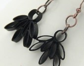 Eco Friendly Earrings Black Lotus - Handmade by Paper Quilling Artisan Jewelry