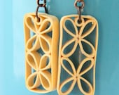 Eco Friendly Earrings Ivory Floral Lattice Paper Quilled Great for Wedding and Bridesmaids Gift Artisan Jewelry