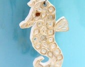 Seahorse Pendant - Resin Dipped - Handmade by Paper Quilling - with niobium ring Eco Friendly Fashion Jewelry Artisan Jewelry