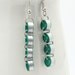 Eco Friendly Earrings Green and Silver Chain handmade by Paper Quilling Christmas Earrings Artisan Jewelry