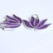 Lotus Earrings Purple and Silver Handmade with Niobium Earring Hooks Bridesmaid gift  Eco Friendly Earrings / Artisan Jewelry