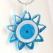Star Pendant Turquoise and Silver Paper Quilling with Niobium Ring Nine Pointed Eco Friendly Artisan Jewelry