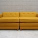 RESERVED LISTING for Macbean5- Upcycled Convertible Mid Century Yellow Wool Loveseat Sofa or Club Chairs