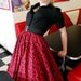 50s circle skirt in cerise and black. Sportaville model. S