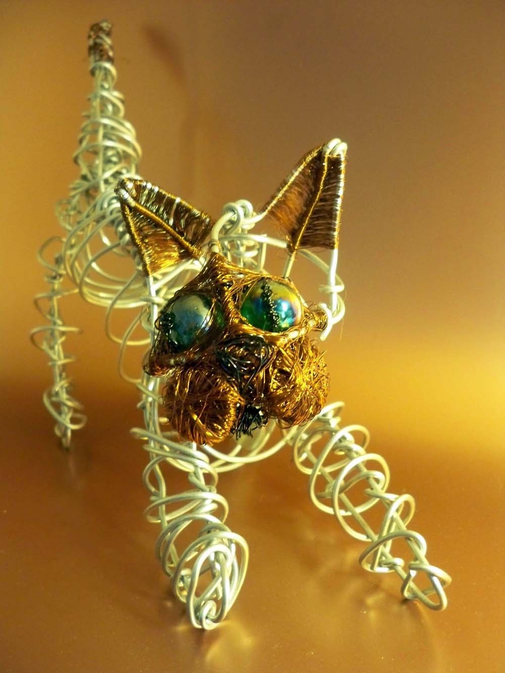Aluminium Wire Kitten Sculpture