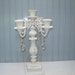 Vintage 5 Light Candelabra - candle holder Cottage White with Crystals