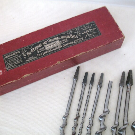 Vintage Irwin Auger Bits in Original Box Set of by CraftItVintage