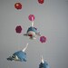 Baby Mobile Whimsical Narwhal Mobile Nursery Decor Ocean mobile Blue white