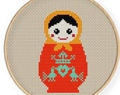 Instant download,free shipping,Cross stitch pattern, Cross-StitchPDF,Russian Doll NO.4,Matryoshka  Babushkas,zxxc0027