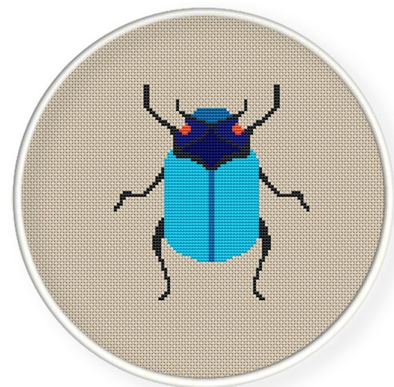 Instant download,free shipping,Cross stitch pattern, PDF,  blue beetle ,ZXXC0243
