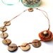 Beaded necklace with Mustard yellow wood clay flower- FREE SHIPPING- made to order
