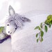 Sergio - Small Felt Donkey. Art Toy. Felted Stuffed Marionette Puppet Handmade Toys. grey white green nature. MADE TO ORDER..