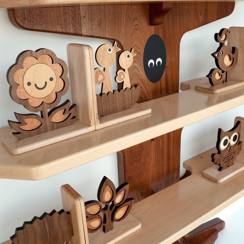 SALE- 2 Woodland Forest Friends Bookend Pair Mix / Match