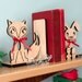 Children's Wood Bookends: Squirrel Acorn Owl Fox Bunny Bird Hedgehog Raccoon Snail, Mix / Match (2)
