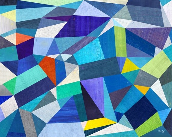 Blue Geometric Print