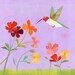 Hummingbird in the Garden Art Print
