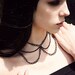Handmade Black Three Tiered Peter Pan Collar Choker Necklace