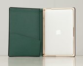 UPDATED Macbook Air 11"(2010-2012) moleskin style hard case -Forest Green Interior  (Ships by 21st, 2-3 Day Priority)