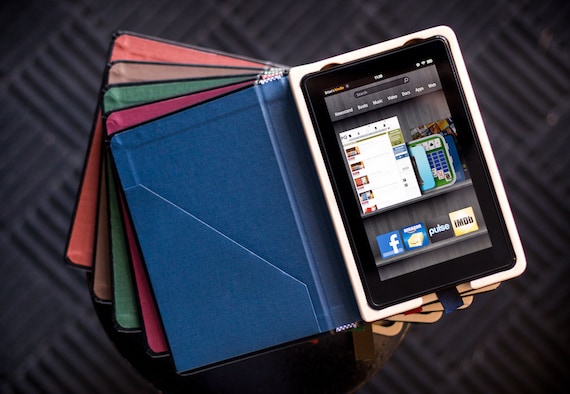 SALE  - The Fire Keeper for Kindle Fire Tablet hard case Black/Camden Blue with Pocket Ships Priority 1-3 Day