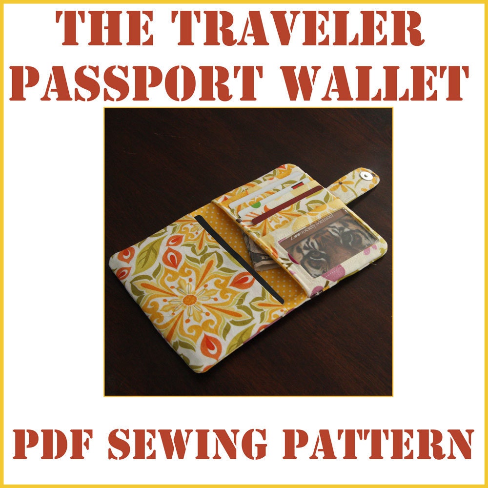 INSTANT DOWNLOAD The Traveler Passport Wallet PDF sewing pattern