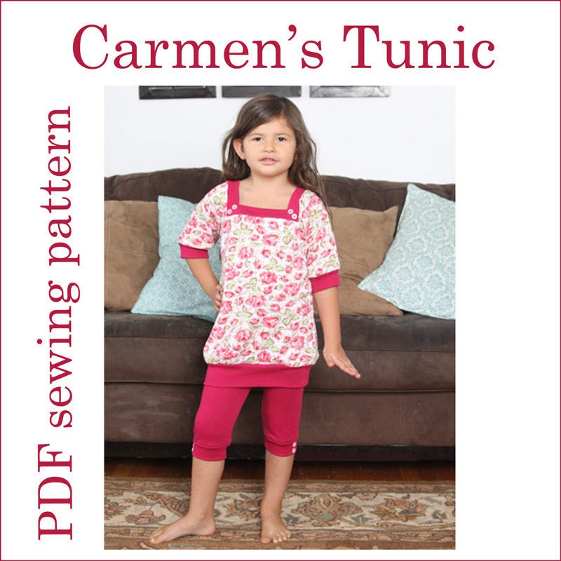 INSTANT DOWNLOAD pdf dress pattern Carmen's Tunic PDF pattern