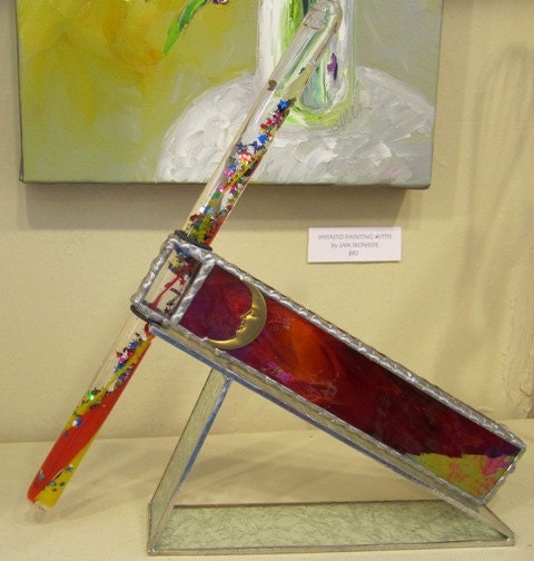 Celestial Wand Kaleidoscope, Father's Day, RED IRIDIZED GLASS, hank barnes, stained glass, home decor, gift