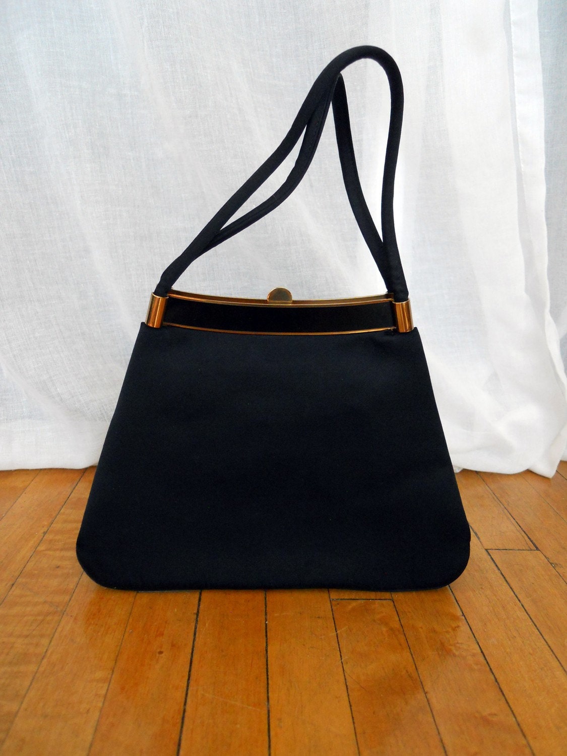 S A L E - Black Satin Twifaille by Rosenfeld Handbag