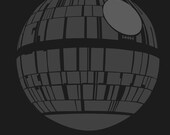 Death Star 8x10 Star Wars minimalist poster in black and grey
