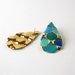 Blue Turquoise and Gold Teardrop Earrings