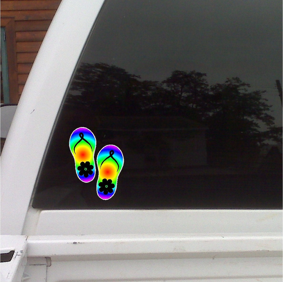 Flip Flops Car Decal Window Fun Beach Sticker by eyecandysigns1