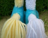 Stuffed Rocking Horse Toy blue flower