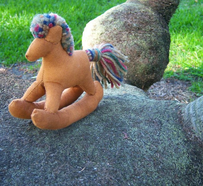 Fall color Stuffed Rocking Horse Toy Orange