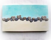 Unique Wedding Gift - One Of A Kind 3D Art Wall decoration - genuine Heart shaped Beach rocks - MedBeachStones