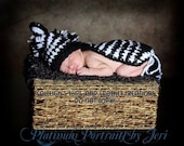 Instant Download Crochet Pattern - No. 8- Zebra - Cuddle Critter Cape Set  - Newborn Photography Prop